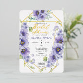 Boho Paars Violet Geometrische Vrijgezellenfeest - Folie Uitnodiging (Staand Voorkant)