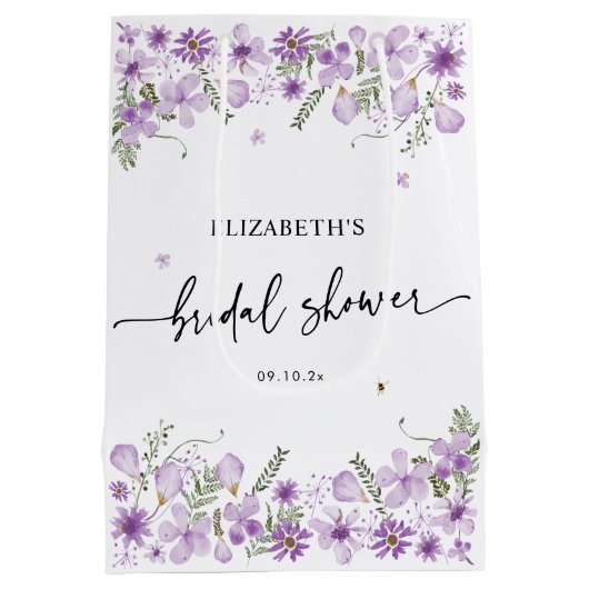 Boho Paars Vrijgezellenfeest Middelgrote Gift Bag Medium Cadeauzakje (Achterkant)