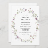 Boho Paars Wildflower Wreator Vrijgezellenfeest Kaart (Voorkant / Achterkant)