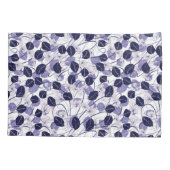 Boho Paarse bladeren en wijnstokken illustratiepat Kussensloop (Achterkant-Links)