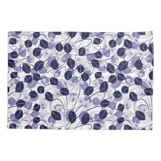 Boho Paarse bladeren en wijnstokken illustratiepat Kussensloop (Achterkant-Links)