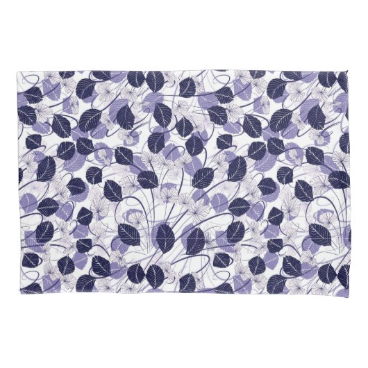 Boho Paarse bladeren en wijnstokken illustratiepat Kussensloop (Voorkant-Links)