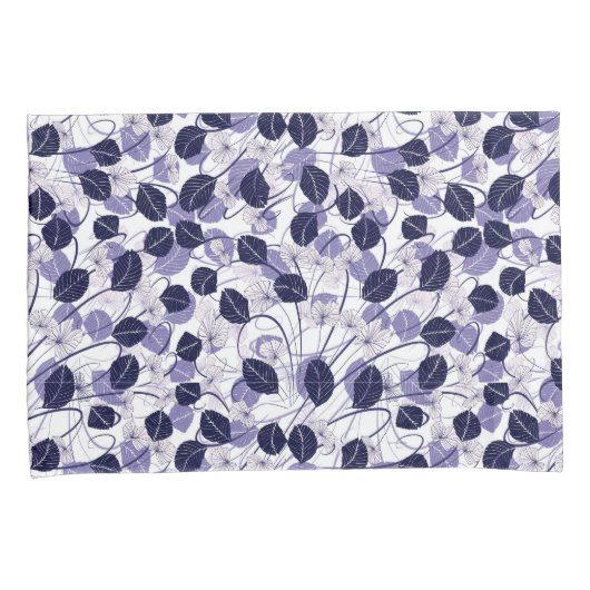 Boho Paarse bladeren en wijnstokken illustratiepat Kussensloop (Voorkant-Rechts)