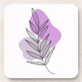 Boho paarse bloem bier onderzetter (Voorkant)