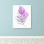 Boho paarse bloem canvas afdruk (Insitu (Houten vloer))