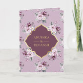 Boho Paarse Bloemen Alles in een Gouden Indiase br (Voorkant)