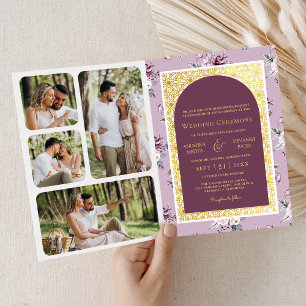 Boho Paarse Bloemen Alles in een Gouden Indiase br
