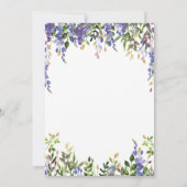 Boho Paarse Bloemen Baby Herten Douche Uitnodiging (Achterkant)