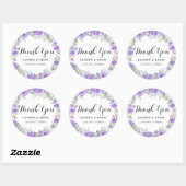 Boho Paarse Bloemen Dank u Huwelijksgunst Ronde Sticker (Vel)