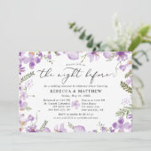 Boho Paarse bloemen de avond voor de bruiloft Kaart (Staand voorkant)