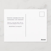 Boho paarse bloemen groen blad huwelijksuitnodigin briefkaart (Achterkant)