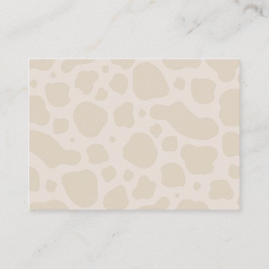 Boho Paarse Bloemen Hoogland Koe Luier Raffle Informatiekaartje (Achterkant)