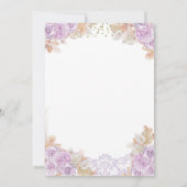 Boho Paarse Bloemen Meisje Eerste Heilige Communie Kaart (Achterkant)