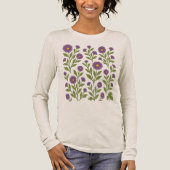 Boho Paarse Bloemen Tri-Blend Shirt (Voorkant)