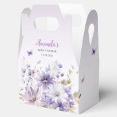 Boho Paarse Bloemen Vlinder Baby shower Dank u Bedankdoosjes (Geopend)