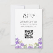 Boho Paarse Bloemen Waterverf bruiloft RSVP (Voorkant)
