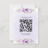 Boho Paarse Bloemen Wedding RSVP Kaarten (Achterkant)