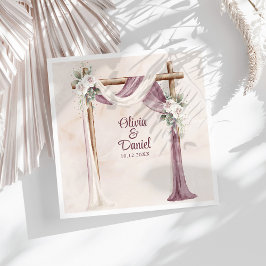 Boho Paarse Bloemenkroon Bruiloft Servet