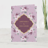 Boho Paarse Bloemige All in One Gouden Indiase Bru (Voorkant)