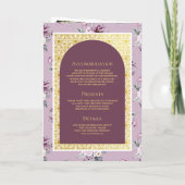 Boho Paarse Bloemige All in One Gouden Indiase Bru (Achterkant)