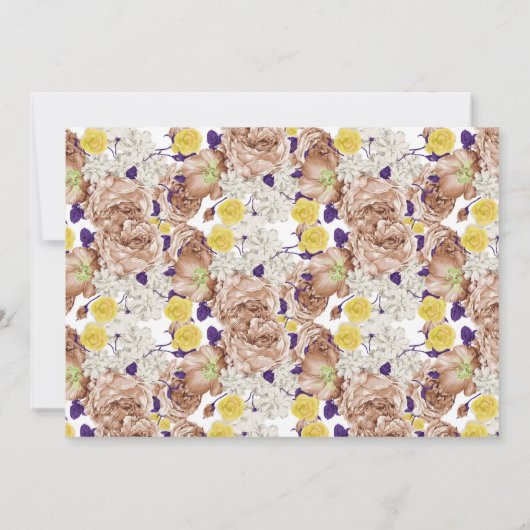 Boho Paarse Bloemige Maanfase Wicca Handfasting Save The Date (Achterkant)