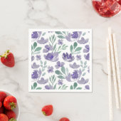 Boho Paarse Bloemmotief Bruiloft Servet (Insitu)