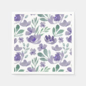 Boho Paarse Bloemmotief Bruiloft Servet (Voorkant)
