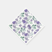 Boho Paarse Bloemmotief Bruiloft Servet (Hoek)