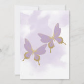 Boho Paarse Butterfly Kisses en Birthday Wishes Kaart (Achterkant)