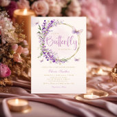 Boho Paarse Een Kleine Vlinder Meisje Baby shower Kaart