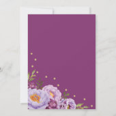 Boho Paarse Floral Dreamcatcher Baby shower Kaart (Achterkant)