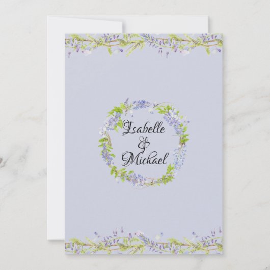 Boho Paarse Floral Wedding Invitations Kaart (Achterkant)
