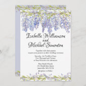 Boho Paarse Floral Wedding Invitations Kaart (Voorkant / Achterkant)