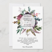 boho paarse florale wilde flinterbruiloft kaart (Voorkant)