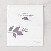 Boho Paarse Foliage Bruiloft Plaats Kaart Plaatskaartje (Buitenkant ongevouwen)