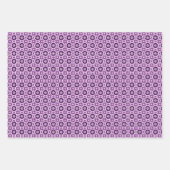 Boho Paarse geometrische bloemenpatroon Inpakpapier Vel (Voorkant 2)