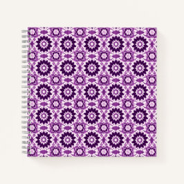  Boho Paarse geometrische bloemenpatroon Notitieboek