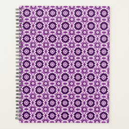 Boho Paarse geometrische bloemenpatroon Planner
