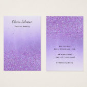 Boho Paarse glitter sieraden oorbel display kaart (Voorkant /achterkant)