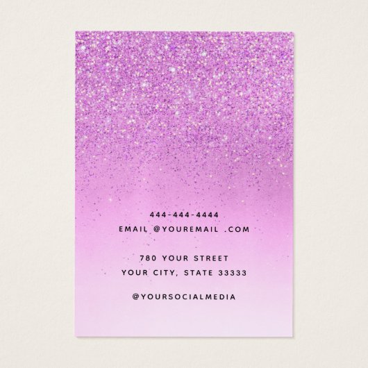 Boho Paarse glitter sieraden oorbel display kaart (Achterkant)