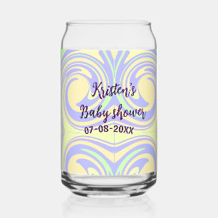 Boho paarse groene baby shower marmer rustiek mode blikvorm glas
