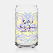 Boho paarse groene baby shower marmer rustiek mode blikvorm glas (Achterkant)