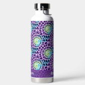 Boho Paarse Groene Turquoise Stropdas-Dye Pattern Waterfles (Links)