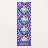 Boho Paarse Groene Turquoise Stropdas-Dye Pattern Yogamat (Voorkant)