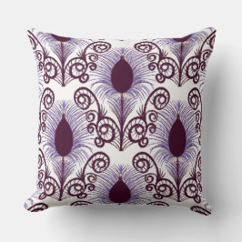 Boho Paarse Jewel Tone Peacock Feather Kussen