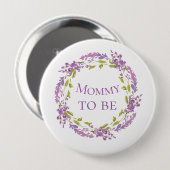 Boho Paarse krans mama om 4" Ronde Button 4,0 Cm (Voorkant /achterkant)