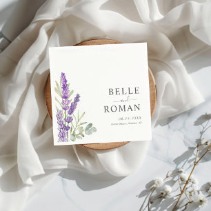 Boho Paarse Lavendel Waterverf Trouw Servet