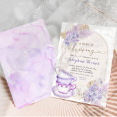 Boho Paarse Lila Bloemen Baby is Brouwen Kaart