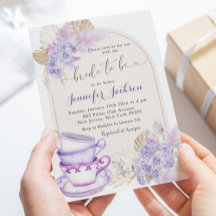 Boho Paarse Lila Bloemen Vrijgezellenfeest Tea Par