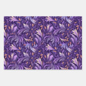 Boho paarse loof inpakpapier vel (Voorkant 3)